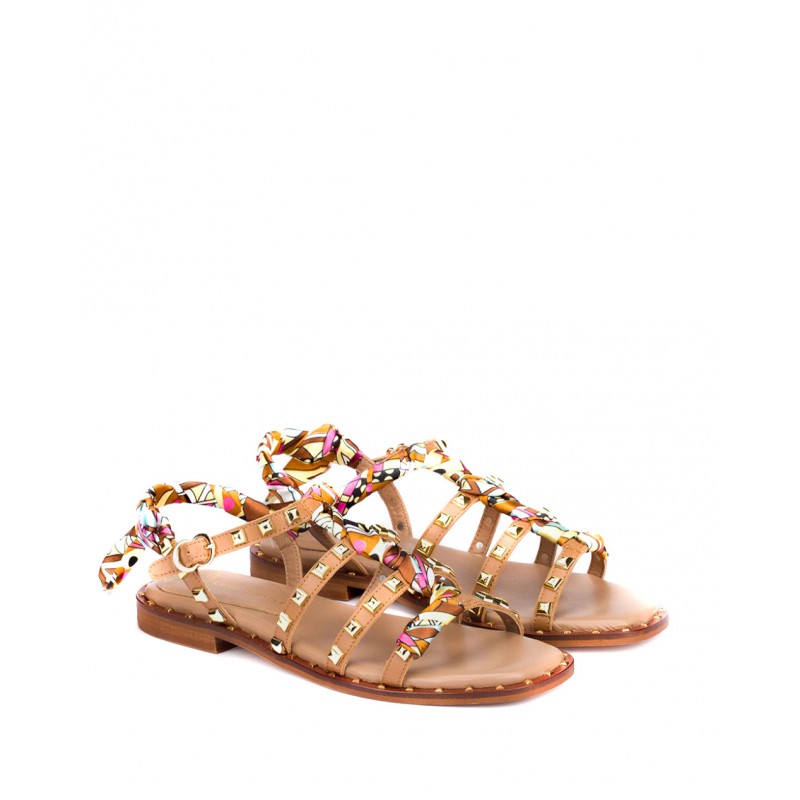 LODI SANDALIA TACON ANTE FUCSIA FLORES GRANDES